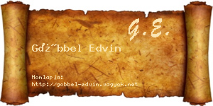 Göbbel Edvin névjegykártya